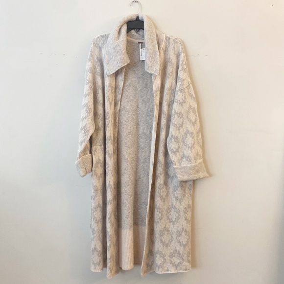 NWT$298 Free People X Anthropologie Like A Diamond Icy Grey Combo Sweater Coat S - Picture 3 of 9
